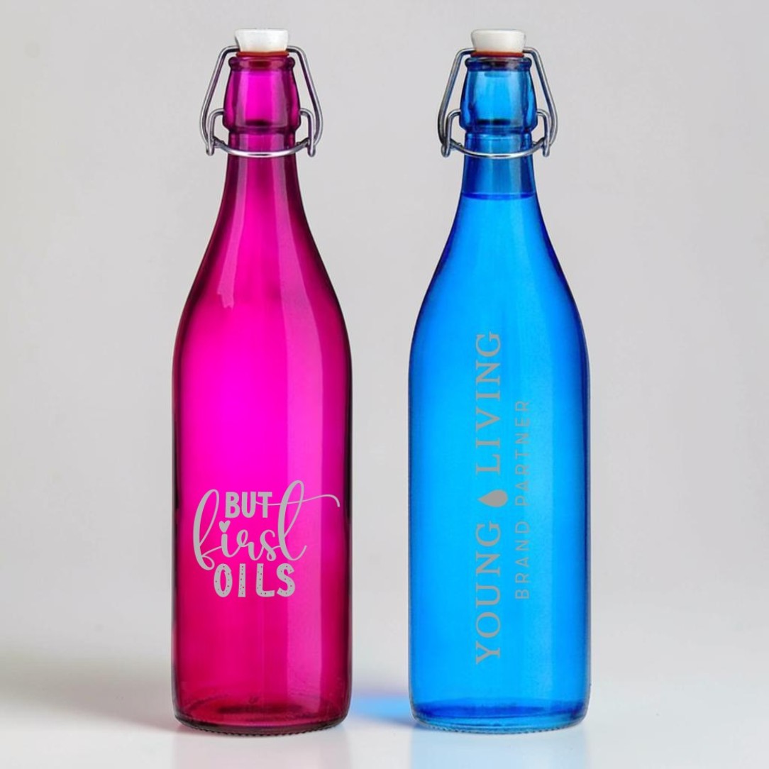 Glasflaschen Pink oder Blau