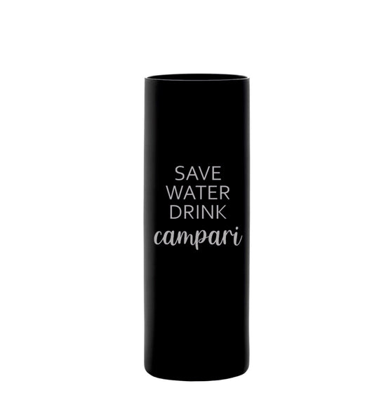 Longdrinkglas Campari-Drink schwarz New York Bar mit Gravur