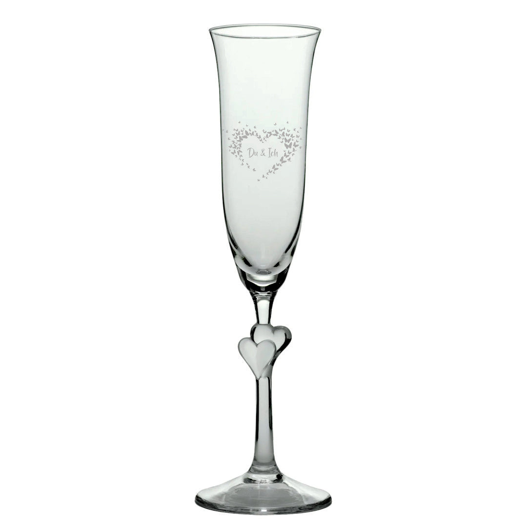 Sektglas Champagnerkelch weiß L'Amour mit Gravur