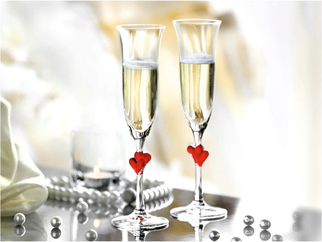 Sektglas Champagnerglas Weiß oder Rot L' Amour
