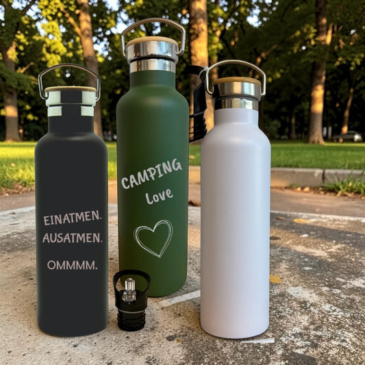 Trinkflaschen Edelstahl - 750 ml mit individueller Gravur