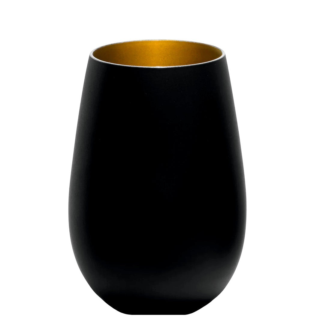 Nomafu Windlicht aus Glas in elegantem Schwarz mit goldener Innenseite für eine stimmungsvolle Beleuchtung