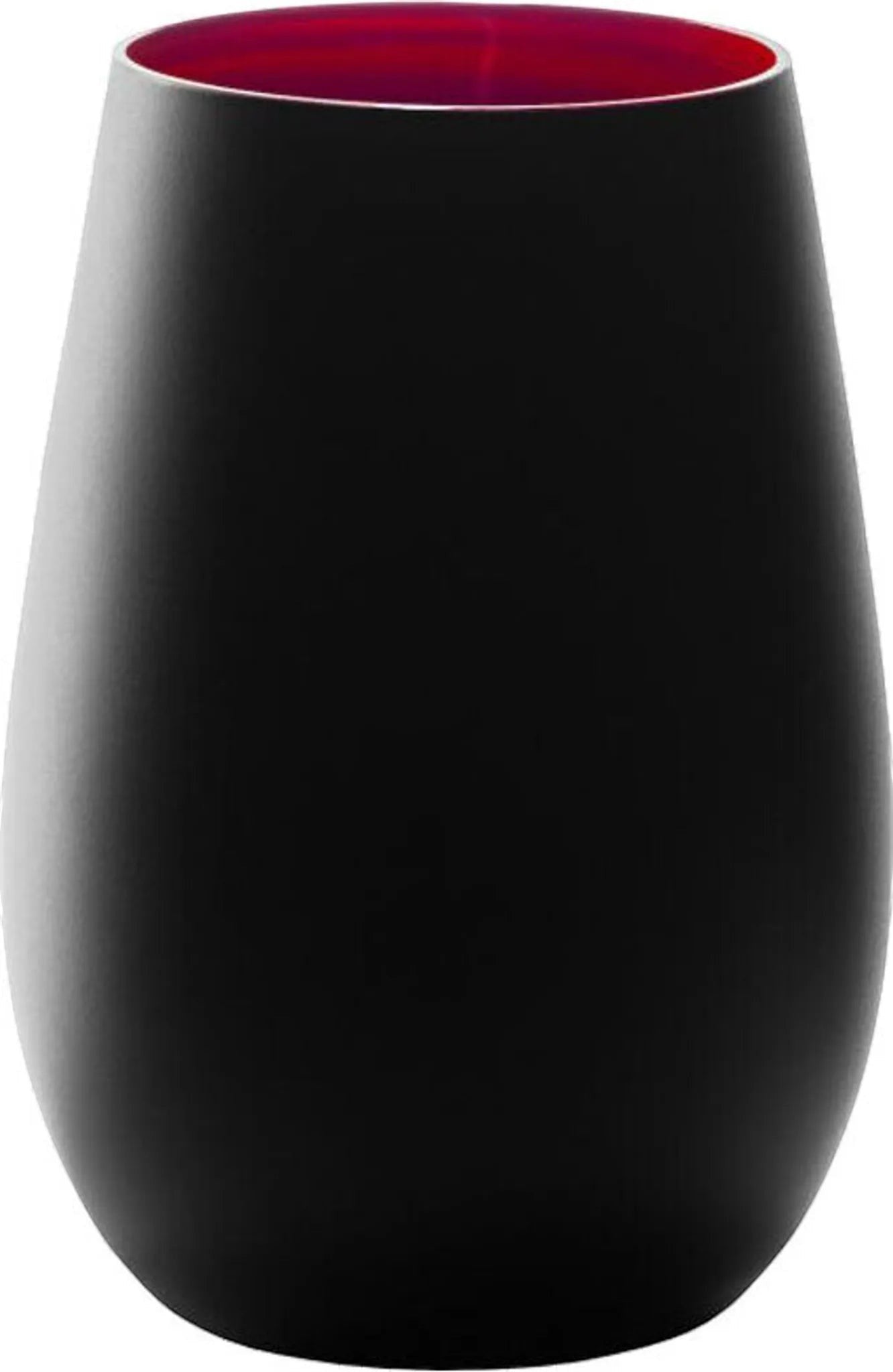 Nomafu Windlicht aus Glas in Schwarz mit roter Innenseite, individuell gravierbar für eine stimmungsvolle Atmosphäre.