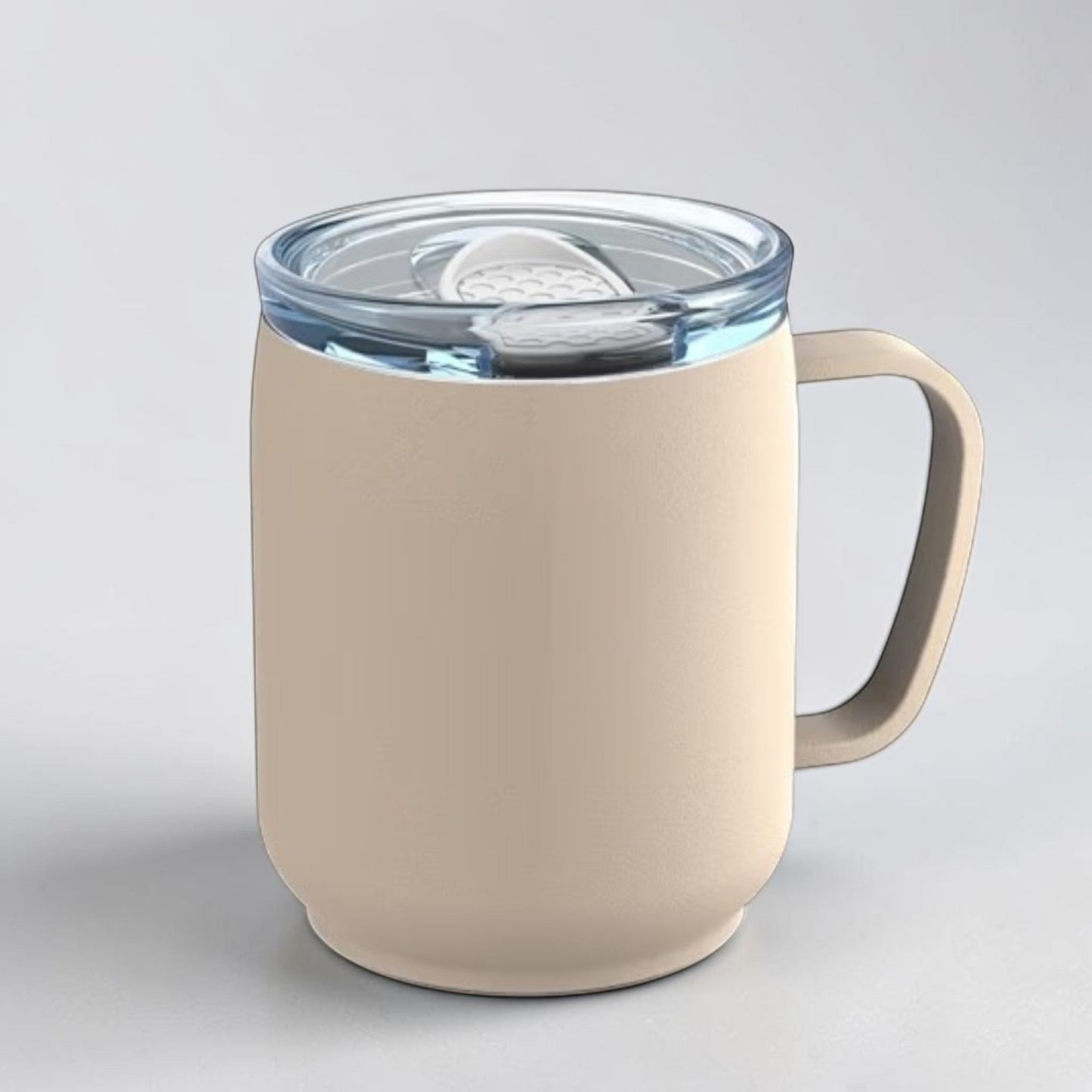 Nomafu RETUMBLER-myNizza Thermobecher in Beige mit Keramikbeschichtung, 350 ml Fassungsvermögen und Henkel