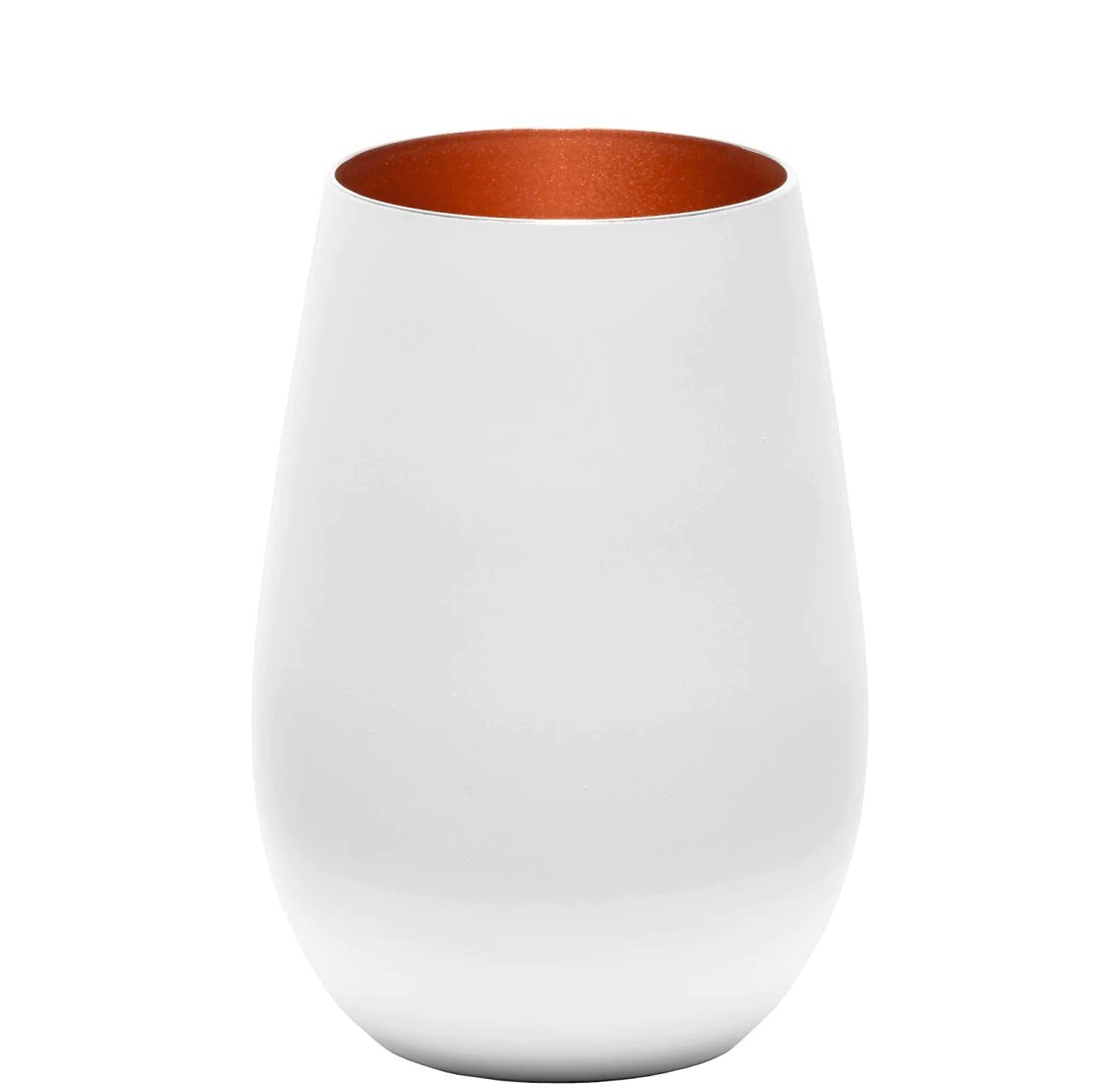 Nomafu Windlicht aus Glas in Weiß mit kupferfarbener Innenseite für eine stimmungsvolle Beleuchtung.